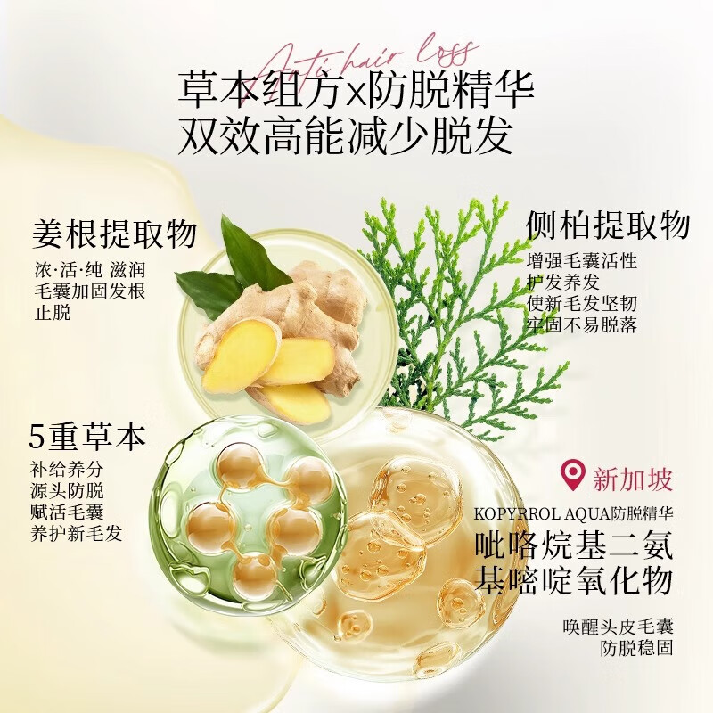 轻奢妍防脱洗发水官方旗舰防脱发固发防断发掉发强韧控油洗发露店 洗发水+白黑客防脱育发液 360ml