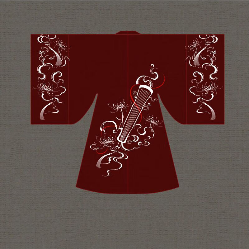 爵思朗原创朝歌夜弦彼岸花汉服女魏晋制男女同款交领一片式齐腰襦裙