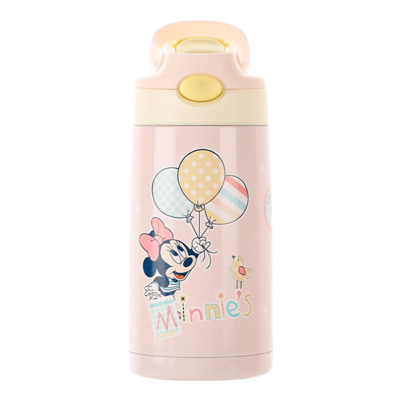 contigo康迪克 兒童保溫杯防漏 水壺喝水杯隨行杯鴨嘴吸管水杯幼兒園禮物 海邊的米妮+杯套