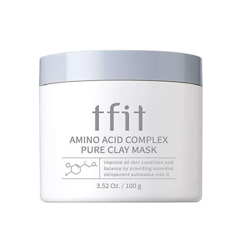 tvlvtfit泥膜火山灰白泥提亮肤色去黑头清洁面膜 tfit白泥膜100g【1罐