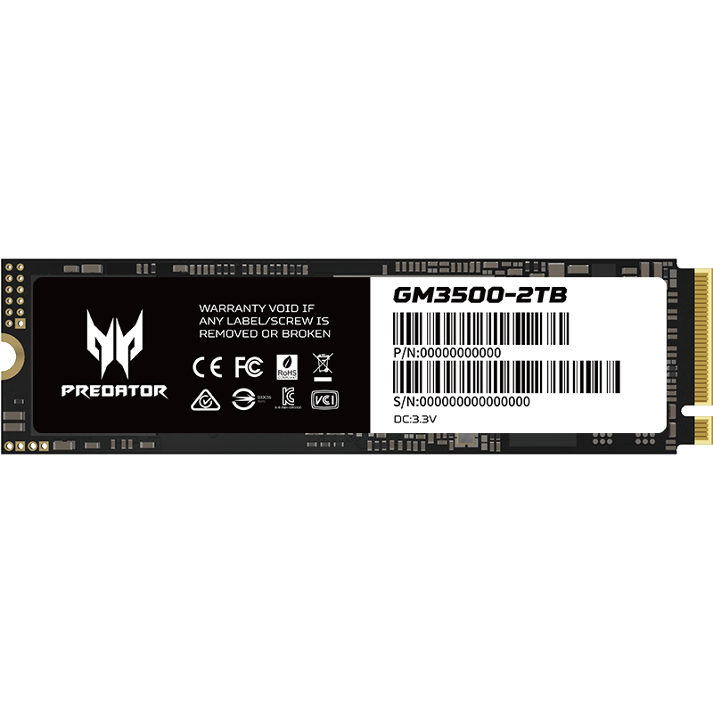 PREDATOR 宏碁掠夺者 2TB SSD固态硬盘 M.2接口 GM3500系列读速3400MB/s