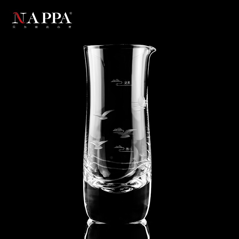 NAPPA 手工雕刻白酒杯套装家用高档水晶白酒具分酒器分酒壶高脚杯 家和系列 分酒壶 刻花款 海鸥 多买多得