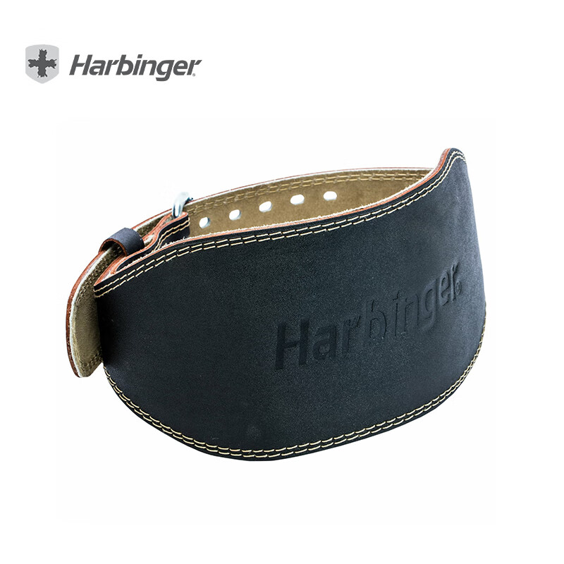 Harbinger哈彬者进口健身腰带力量举重深蹲硬拉牛皮杠杆运动训练 宽约15cm/三层牛皮/麂皮内衬 L(腰围86-97cm)