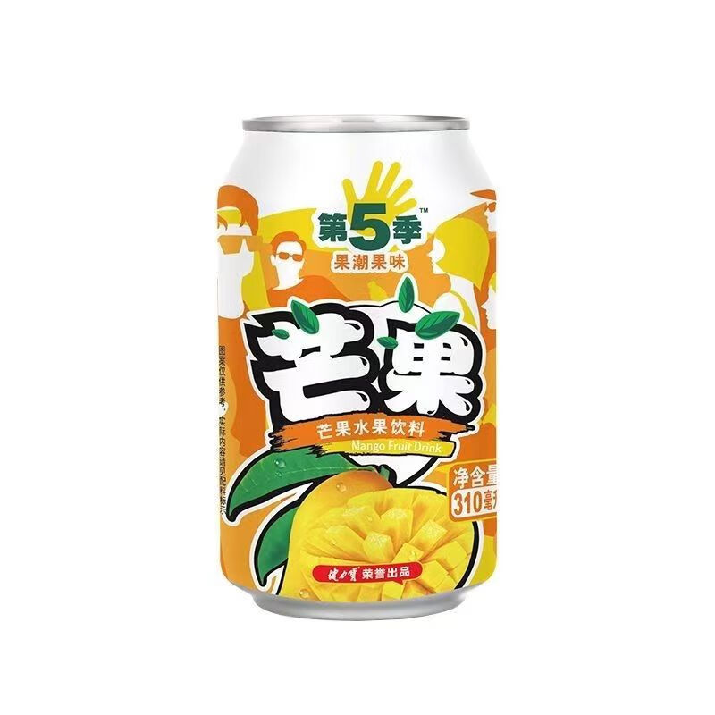 健力寶第五季番石榴芒果水蜜桃果汁飲料310ml*罐裝夏日經(jīng)典懷舊果汁飲品 第五季芒果汁310ml*6罐