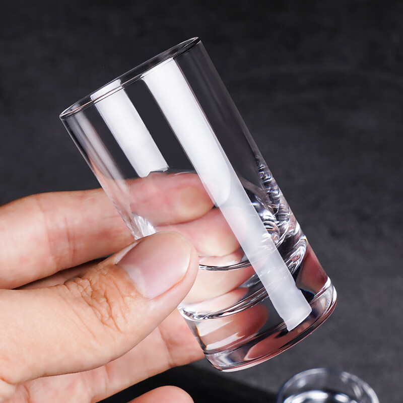 哲韵水晶玻璃白酒杯100ml家用啤酒二两小烈酒杯直身shot子弹杯一口杯