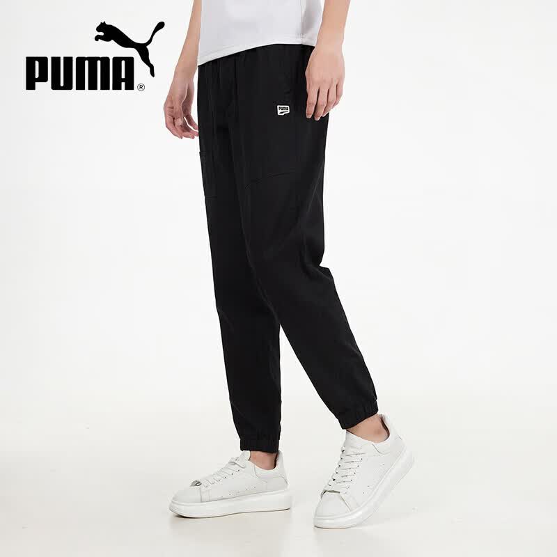 彪马（PUMA）男裤长裤春秋季透气跑步收口束脚运动裤休闲小脚裤533045-01 XL