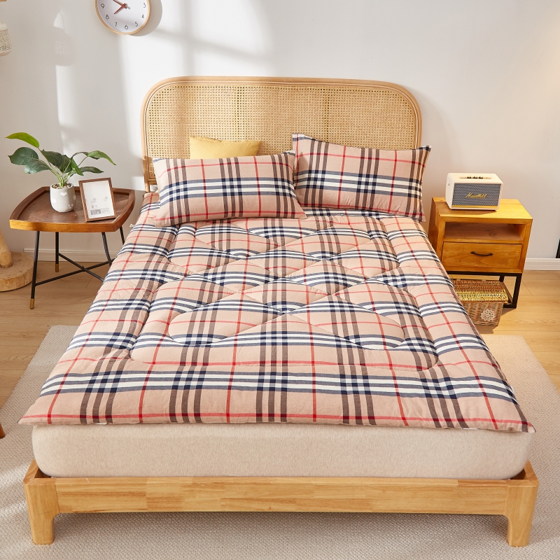 蹑云坊全棉色织水洗棉棉花床垫双人床褥子学生床垫宿舍床褥棉加厚棉絮