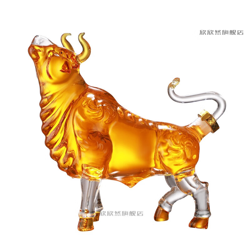 白酒瓶空瓶 高档 密封 牛型泡酒瓶创意工艺酒瓶透明玻璃生肖酒瓶摆件