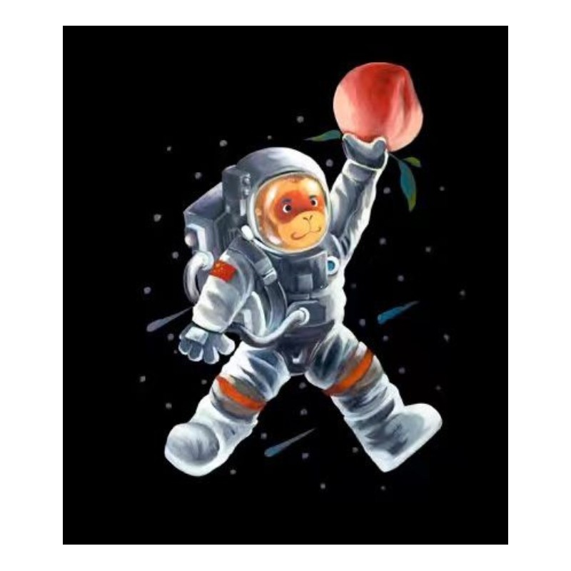 gogoodgoods 构得|陈建周限量版画《宇航员举桃》艺术收藏画限99版