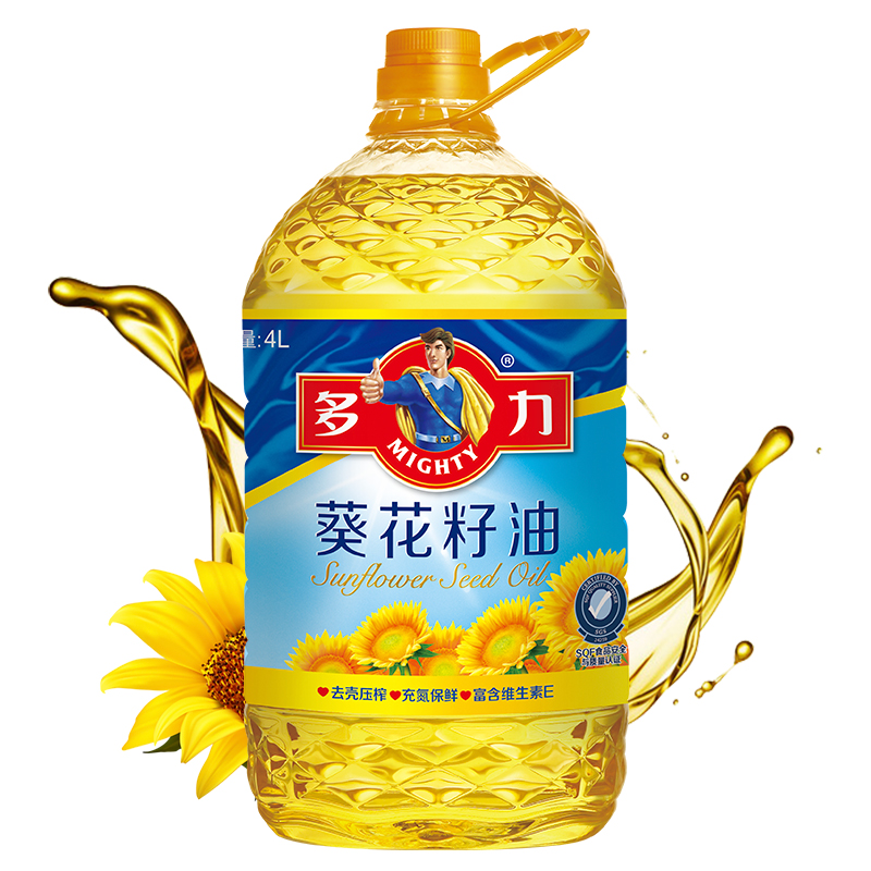 多力【张若昀同款】葵花籽油4L 食用油 物理压榨 零反式脂肪酸