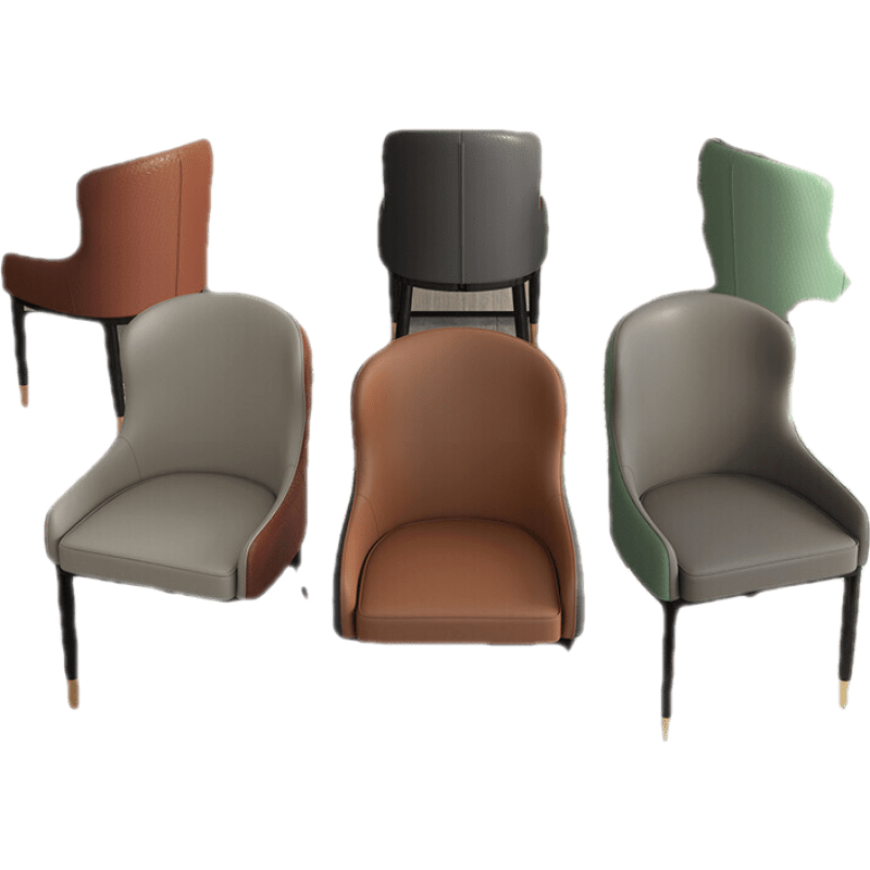 欣奢 餐椅家用轻奢靠背休闲椅有扶手餐桌椅子酒店餐厅会客洽谈椅子 橘色拼深灰色