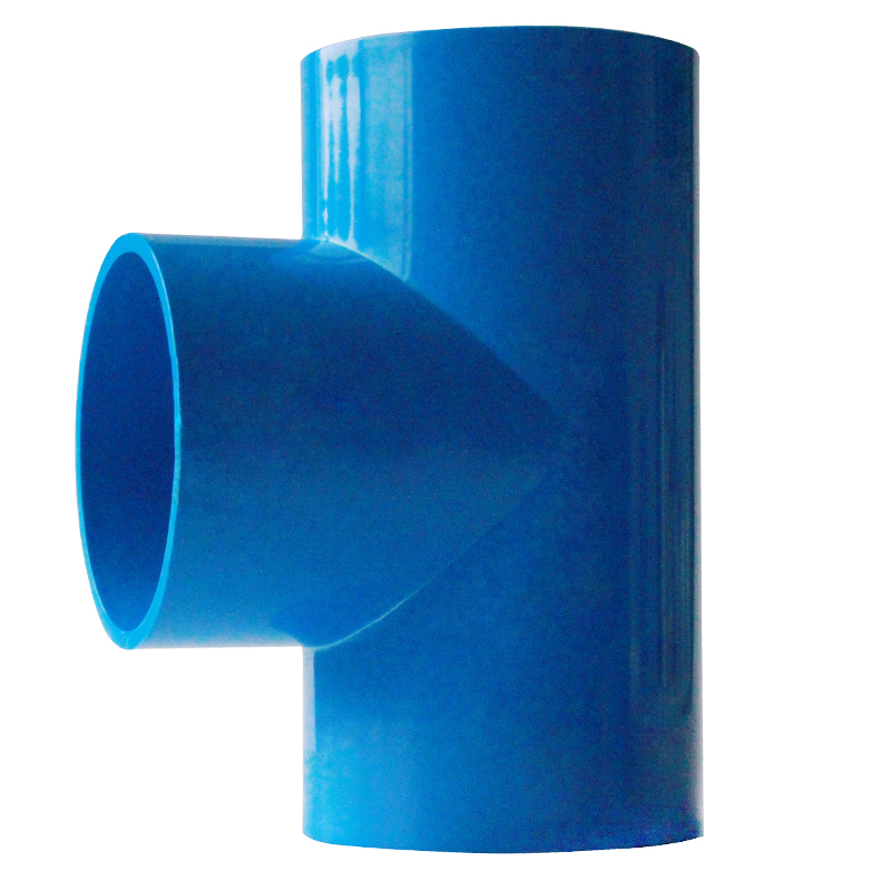 扑哩扑剌pvc三通 upvc三通接头胶粘给水管配件90 110 125 160 200白蓝