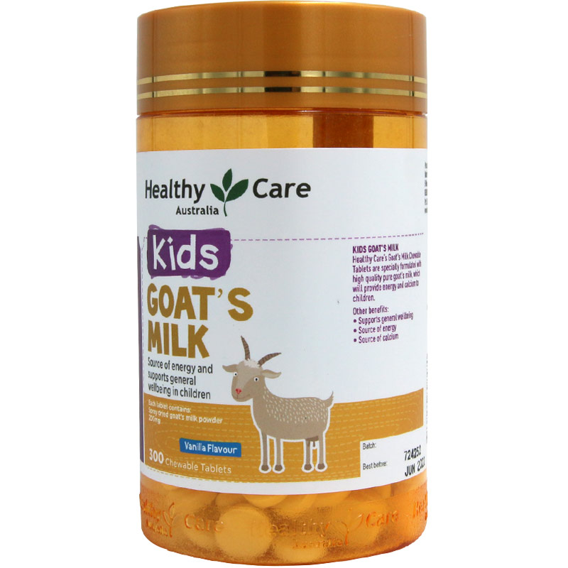 澳洲进口healthy care goats milk山羊奶片儿童钙片300粒 新包装香草