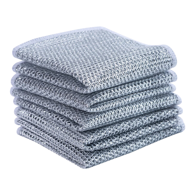 洋臣厨房抹布洗碗家用珊瑚绒不沾油擦手巾强吸收不掉毛百洁布洗碗抹布 20条装【银丝锁边款】20*20cm