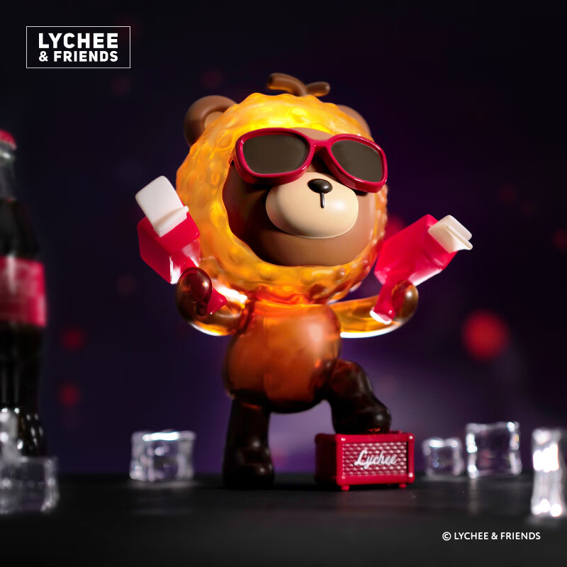 lychee & friends香港设计廊 荔枝熊家族theballer系列cola可乐搪胶