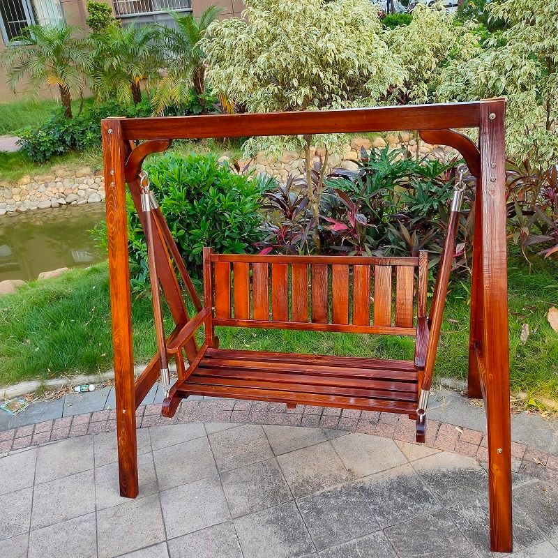 慧辛户外实木荡秋千吊椅子室内成人双人摇篮室外防腐庭院吊床吊篮摇椅