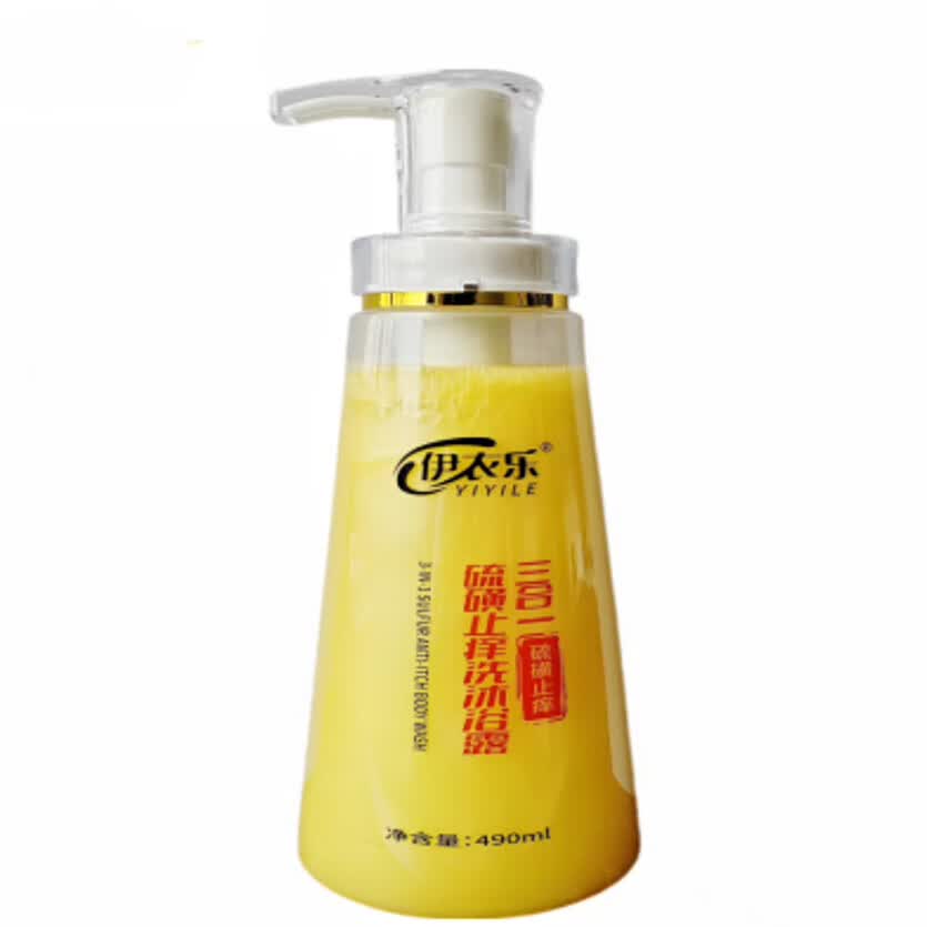 伊衣乐硫磺止痒三合一洗沐浴露 黄色490ml