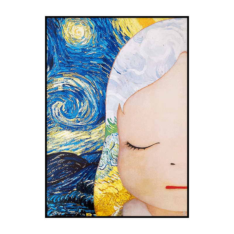 三为death nyc a2系列签名版画奈良美智潮流装饰画客厅玄关挂画限30版