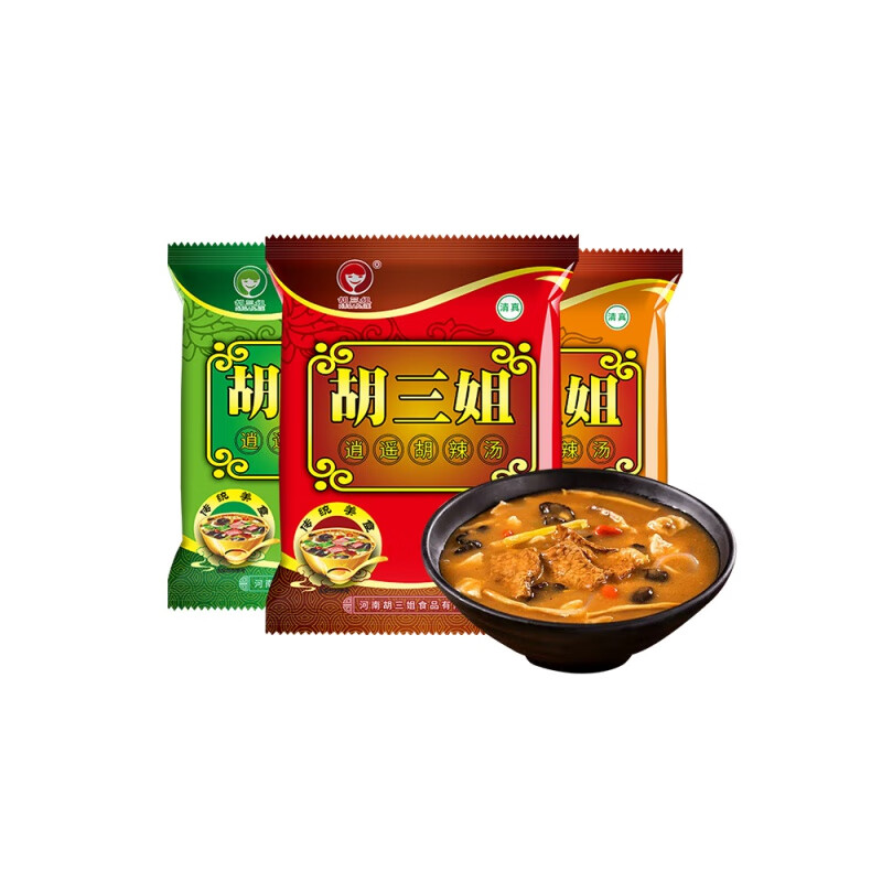 胡三姐（HUSANJIE）逍遙胡辣湯料包 河南特產(chǎn)早餐方便速食加熱湯粉 228g微辣味1袋+五香味1袋