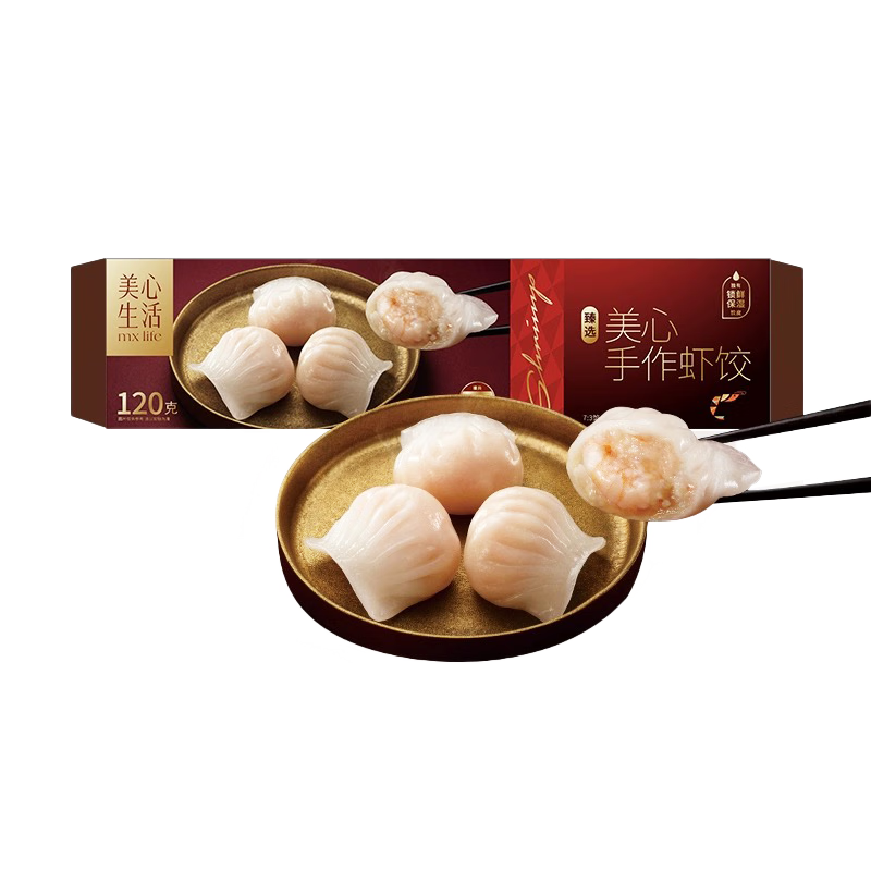 美心生活手作蝦餃 廣式港式早餐面點(diǎn)手工制作營(yíng)養(yǎng)點(diǎn)心半成品速食食品 手作蝦餃皇120g