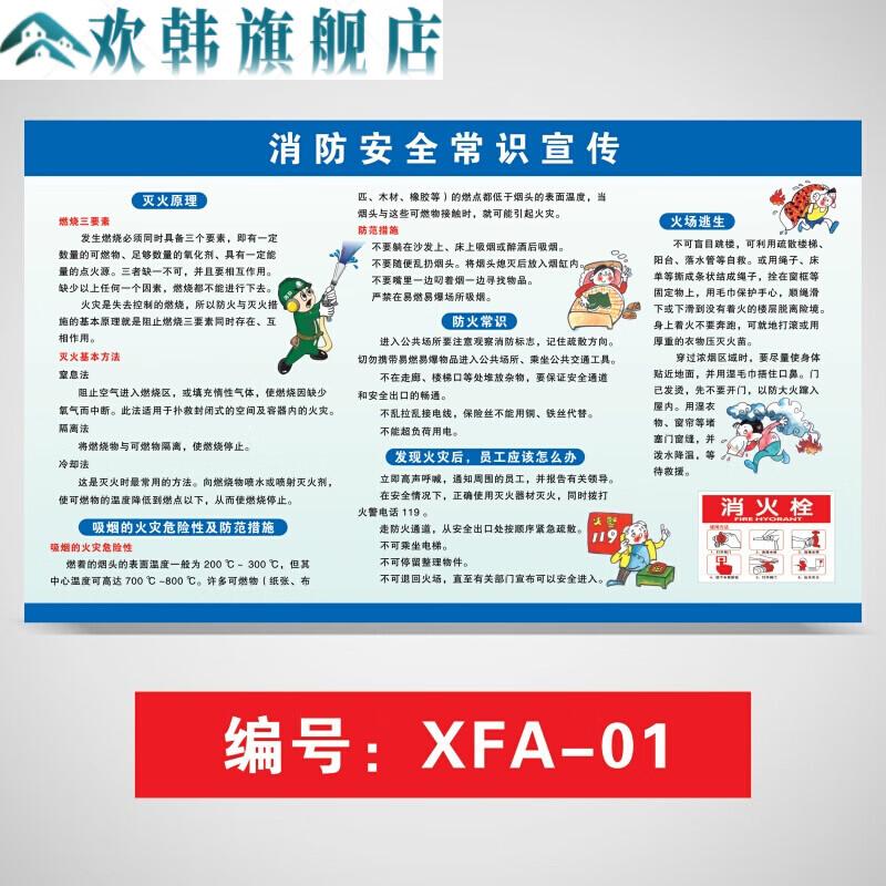 企业公司消防安全常识宣传栏工厂车间防火安全标语挂图画海报展板 xfa