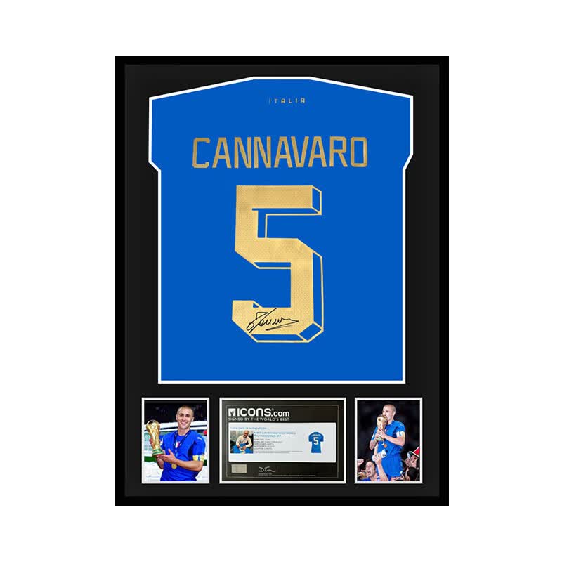 卡纳瓦罗 亲笔签名 意大利队5号球衣 收藏创意礼物