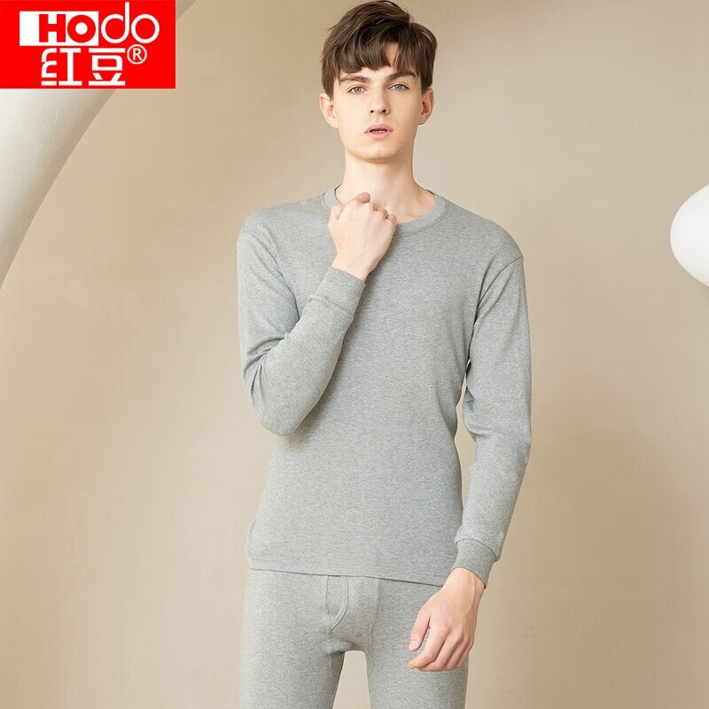 红豆内衣男纯棉秋衣秋裤全棉V领薄款棉毛衫打底保暖内衣套装A101 浅麻灰 180/105使用感如何?