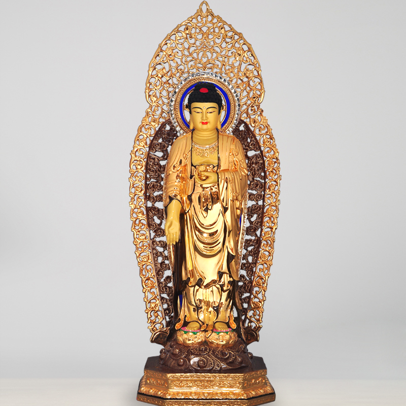 19寸阿弥陀佛四方座带背光-wf