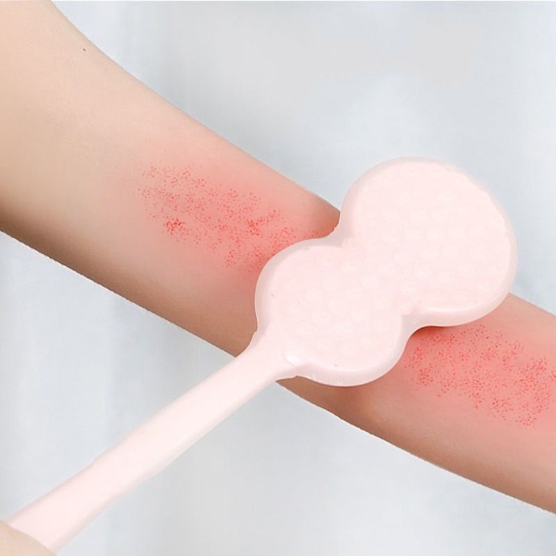 健身经络拍硅胶按摩器全身中老年人家用 8字硅胶按摩锤粉色(一支装)