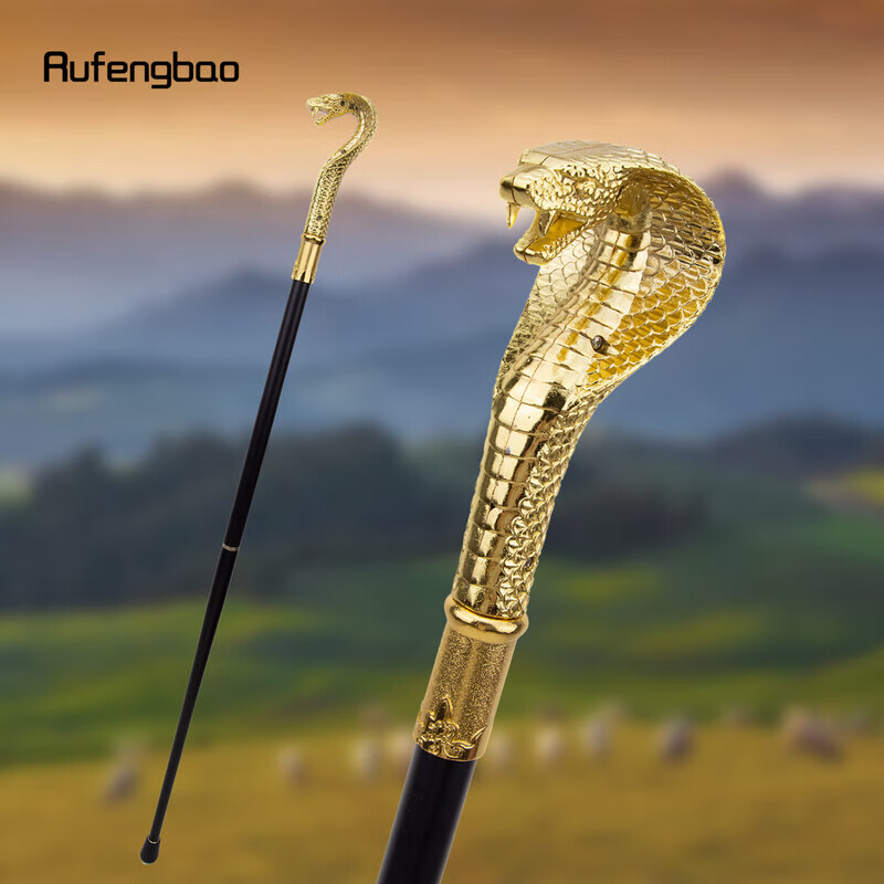 楪嫦蛇权杖未开刃金色剧本杀手杖密室权杖霸气绅士杖时尚酷炫卡通周边