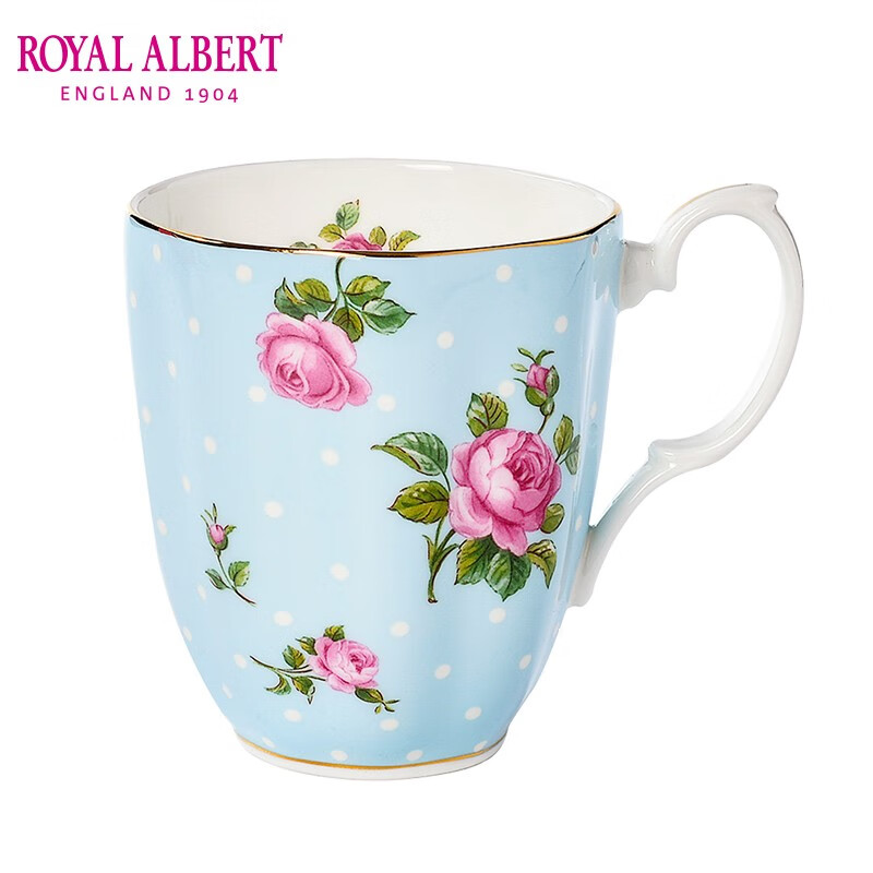 Royal Albert英国皇家阿尔伯特骨瓷茶具咖啡杯茶杯碟小清新波尔卡 马克杯0.4L