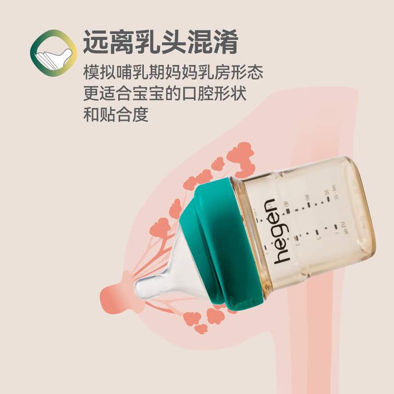 HEGEN海格恩新生婴儿防胀气奶瓶3-6个月+ppsu仿母乳奶瓶蛇年纪念款礼盒 【蛇年宝宝必备】奶瓶 240ml 3-6个月+