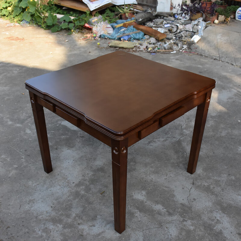 双劲歺桌椅组合桌正方形餐桌四人橡木方桌多功能两用桌小户型餐 90*90