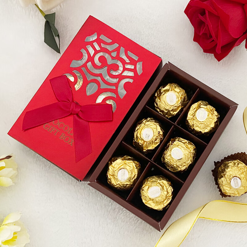 费列罗(ferrero rocher 费列罗巧克力6粒婚庆礼盒装送结婚喜糖公司