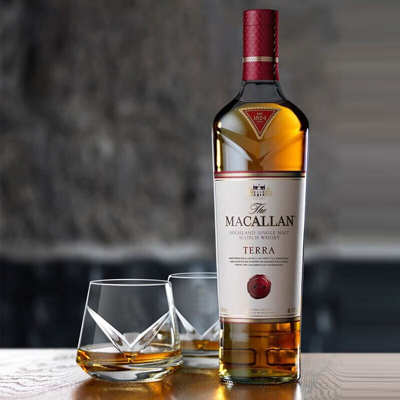 麦卡伦macallanterra赤木单一麦芽威士忌438vol700ml苏格兰原装进口