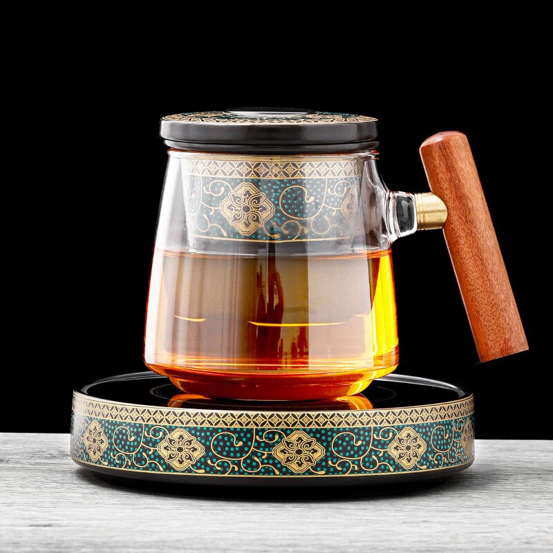 领艺古韵玻璃璃泡茶杯茶水分离带盖陶瓷过滤单个人专用家用办公喝