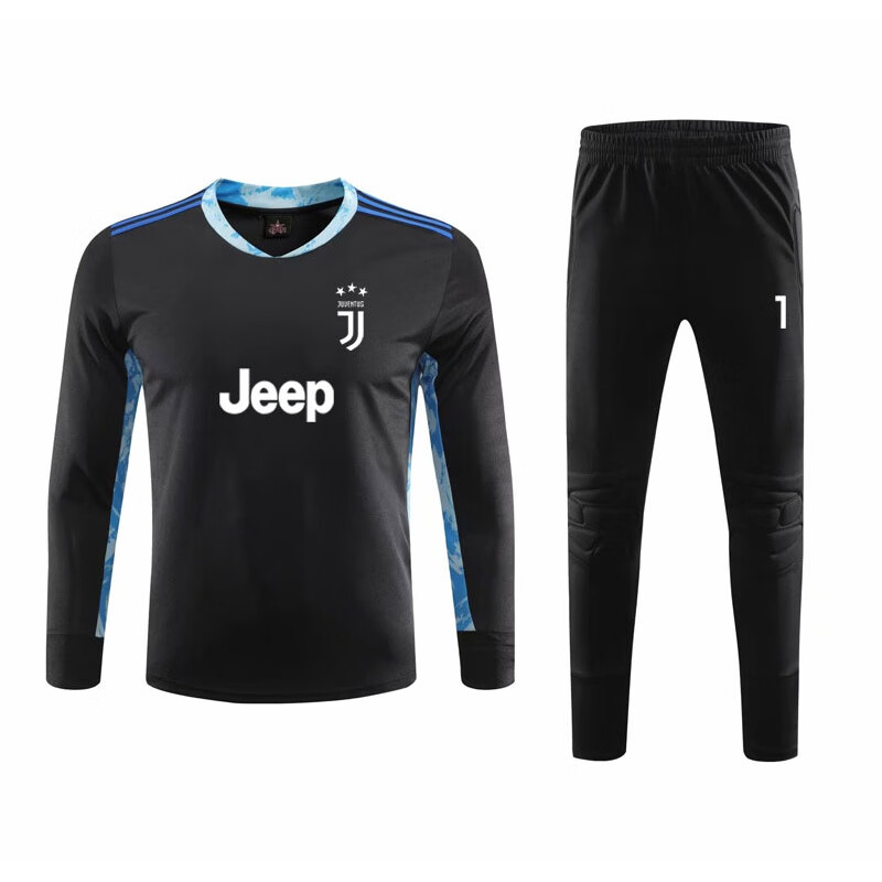 球衣 尤文图斯足球服 布冯门将服 带保护垫长袖长裤套装 龙门服 黑色