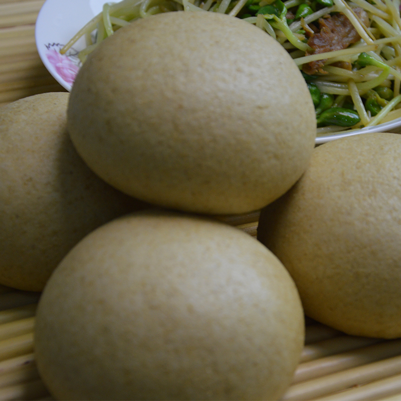 虎钢馋全麦馒头4个装不加糖健身面食手工杂粮馒头早餐常妇馍馍粗粮