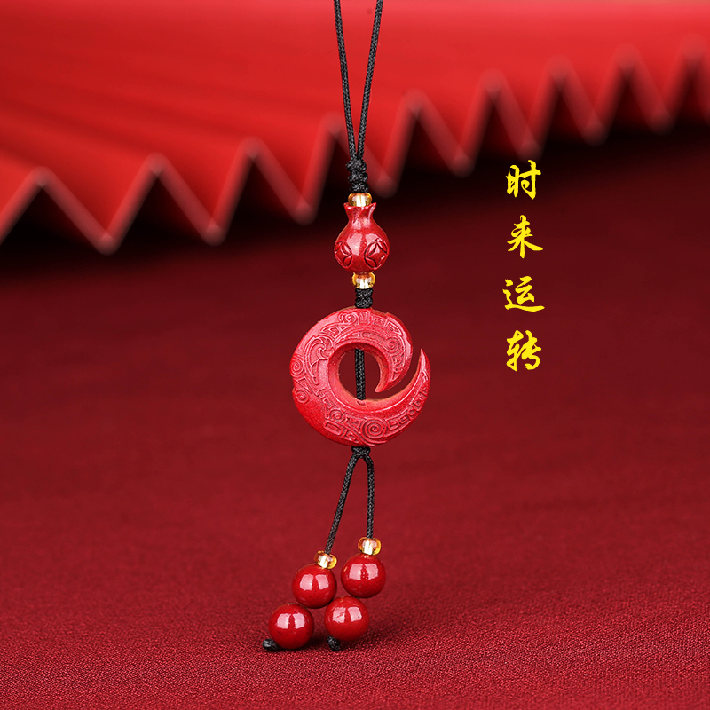 原创朱砂六字真言莲花钥匙扣时来运转三不佛手机链情侣转运珠挂件 时