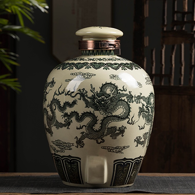 古薄今 景德镇酒坛子酒缸20斤50斤装家用陶瓷酒壶密封酒瓶泡酒罐酒坛