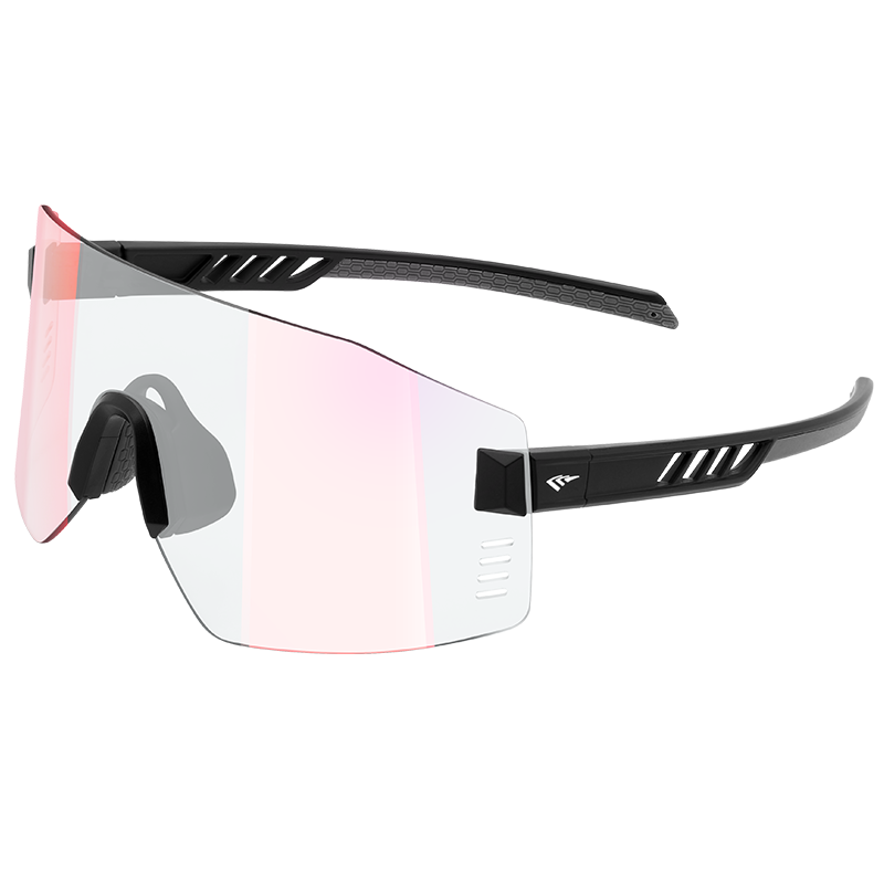 高特騎行眼鏡變色太陽鏡男女日夜兩用自行車墨鏡防風護目鏡GT67018 變色款GT67018-C028鍍黑紅REVO片