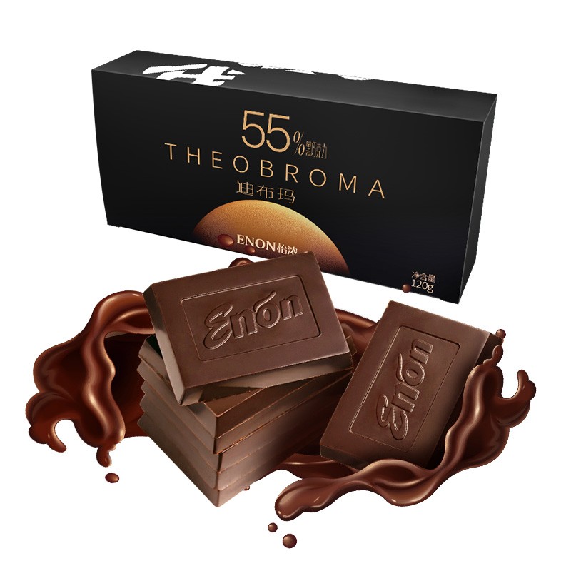 怡浓可可脂黑巧克力55%可可含量苦甜均衡生日礼物喜糖休闲食品120g