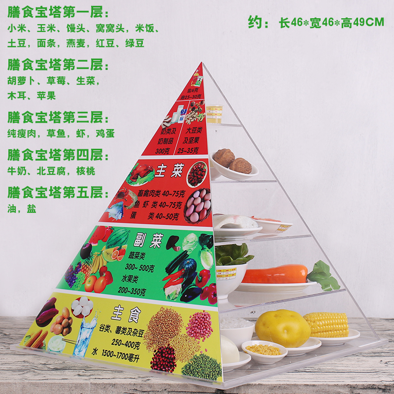 膳食宝塔教学模型中国居民平衡饮食金字塔仿真营养食物交换份模型
