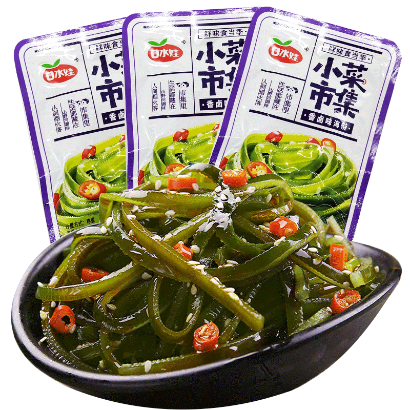 口水娃小菜组合香辣味海带丝莴笋片酸豆角莲藕片榨菜喝酒下饭菜  香辣
