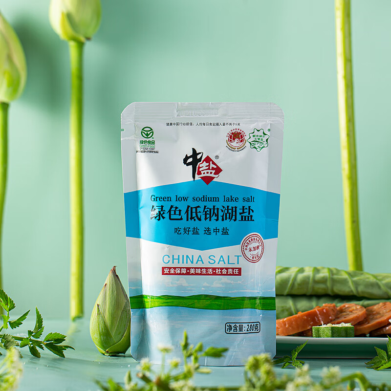 禾澹未加碘低钠钾盐袋绿色食盐减盐无碘健康低钠湖盐钾盐食用盐