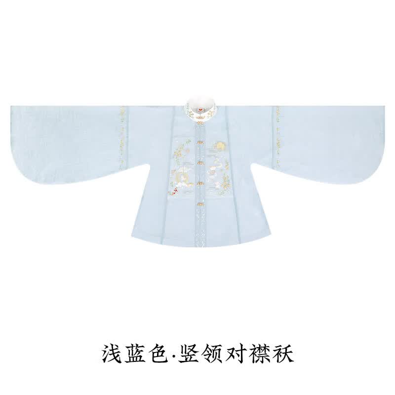 重回汉唐溶溶月竖领对襟袄马面裙套装 262元 明制汉服女款秋冬款 浅蓝色 重回汉唐溶溶月竖领对襟袄马面裙套装 262元 明制汉服女款秋冬款 浅蓝色
