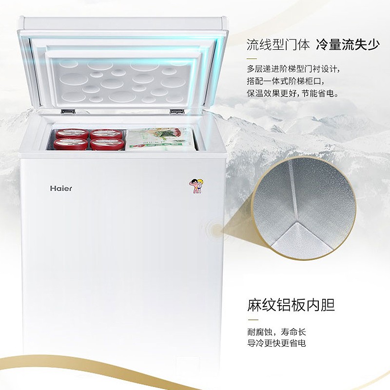 海尔 Haier 100升家用冷藏冷冻转换冰柜 节能单温母乳冷柜小冰箱BC/BD-100GHEZW0