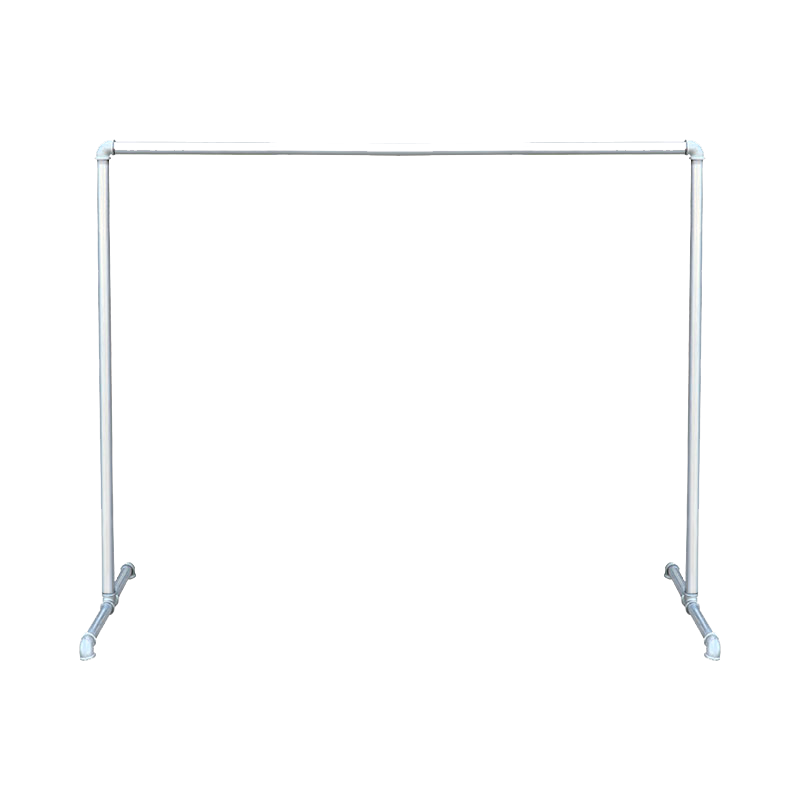 皇傲 钢管晾衣架落地晾衣杆室内外阳台晒衣架服装展示架单杠夜市落地镀锌水管摆摊简易衣架 6号6分管长1.2*高1.5米