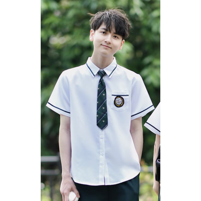 毕业生学院风套装女海军风水手服初中学生合唱演出 男生衬衫(含领带)