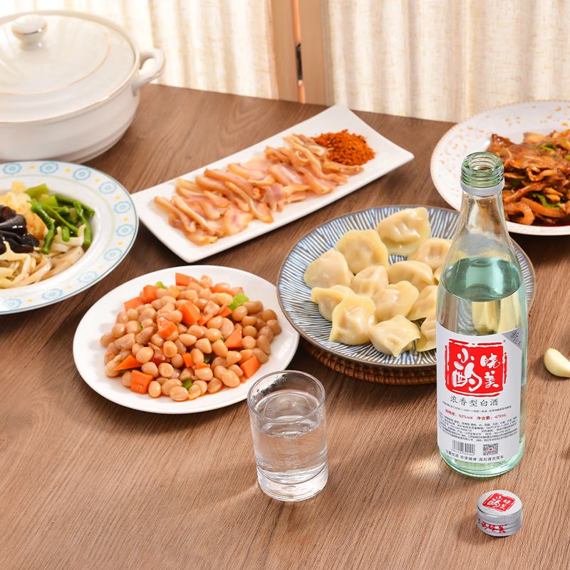 小酌晓美浓香型白酒纯粮食固态发酵52度白酒高粱酒 52度 475mL 1瓶